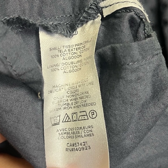 LOFT Dress Womens Dark Gray Blue Sleeveless Tiered Eyelet Loose Fit Chic Medium - Picture 10 of 10